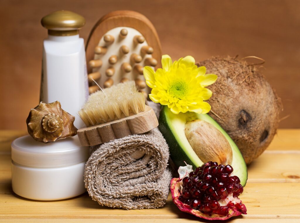 Set for massage or bodycare procedures with different ingredients